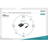 Digitus HUB USB Type C to RJ45 Gigabit Ethernet + Type C PD