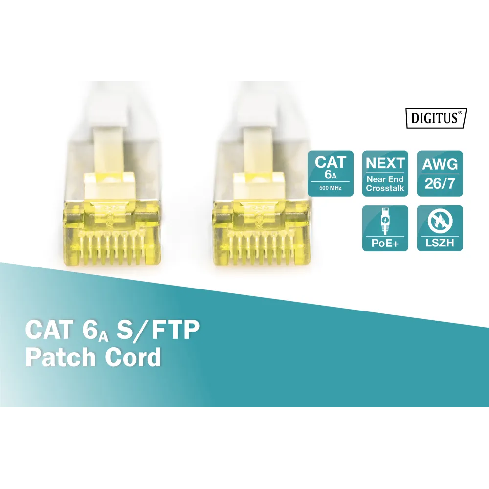 Digitus Kabl S-FTP patch CAT6A 0.25m sivi