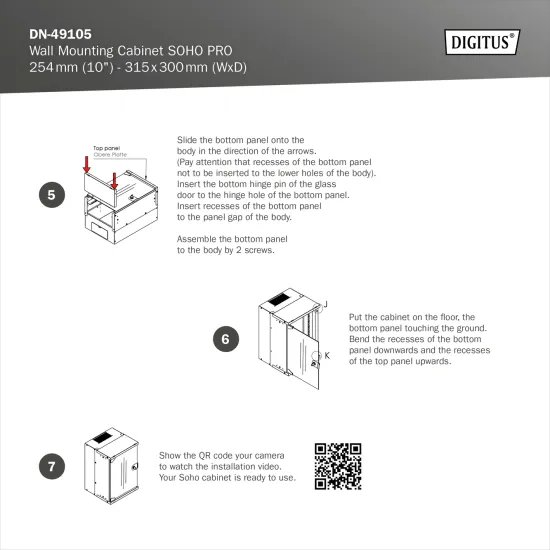Digitus 12U network rack, 10 , wall, 315x300