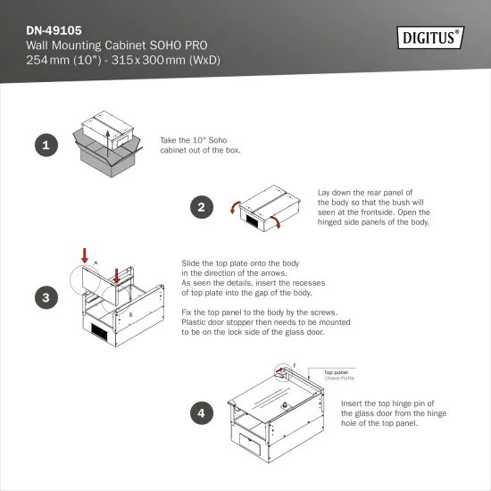 Digitus 12U network rack, 10 , wall, 315x300
