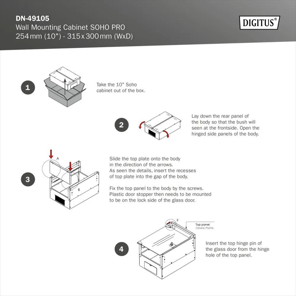 Digitus 12U network rack, 10 , wall, 315x300