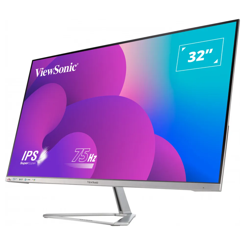 ViewSonic Monitor 32 VX3276-MHD-3, 1920×1080 (FHD), SuperClear IPS panel, 75Hz, 4 ms, 1200:1, 250 cd/m², VGA + HDMI + DisplayPor