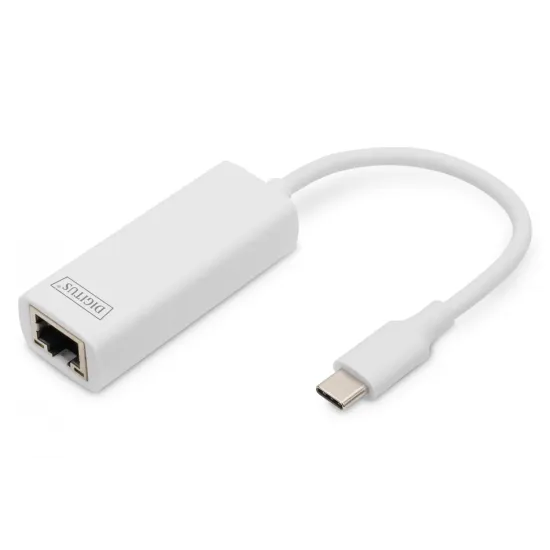 Digitus Mrežni adapter USB-C, 1x Gigabit Ethernet (1Gbps), USB Type-C to RJ-45, plug & play, external