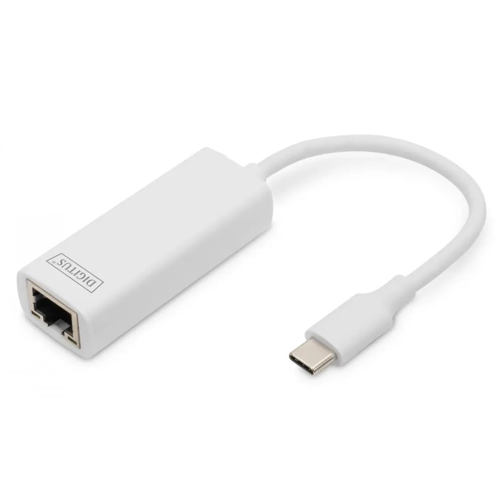 Digitus Mrežni adapter USB-C, 1x Gigabit Ethernet (1Gbps), USB Type-C to RJ-45, plug & play, external