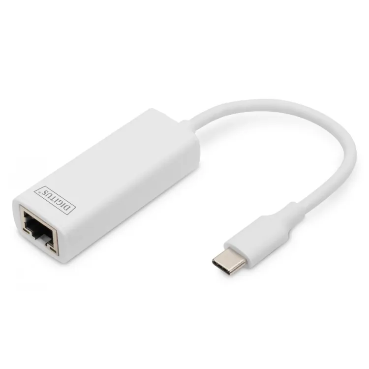Digitus Mrežni adapter USB-C, 1x Gigabit Ethernet (1Gbps), USB Type-C to RJ-45, plug & play, external