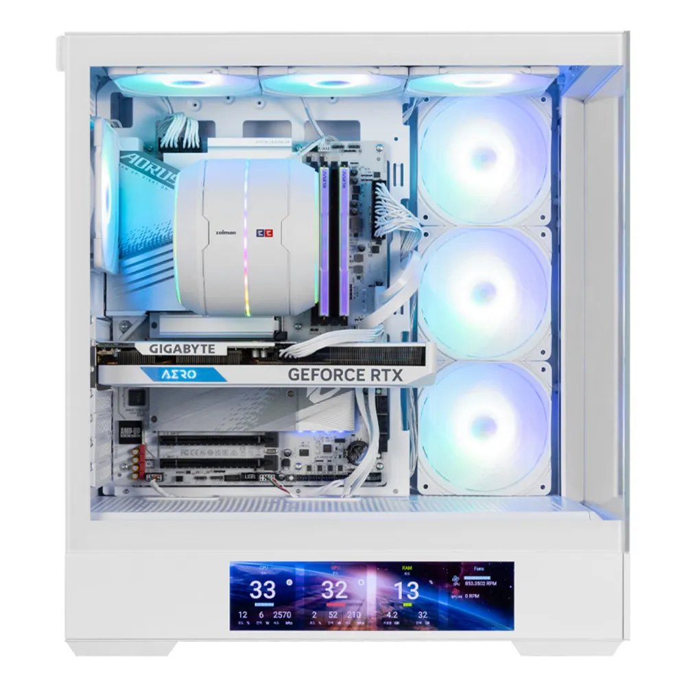 Zalman CASE P40 DS White 4x120 ARGB 9.1 LCD