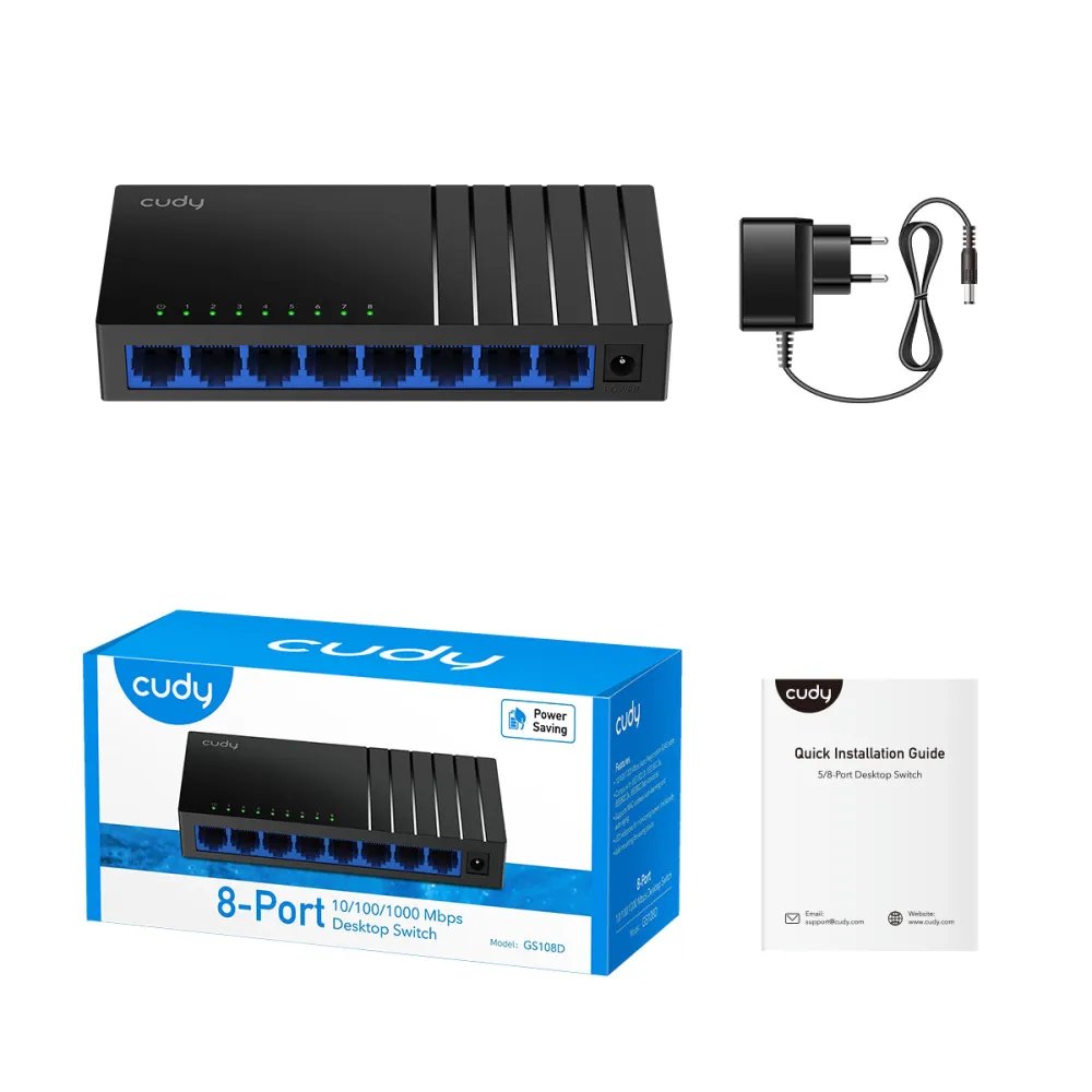 CUDY Switch GS108D 8-Port Gigabit Desktop