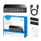 CUDY Switch GS1016 16-Port Gigabit Metal Rackmount