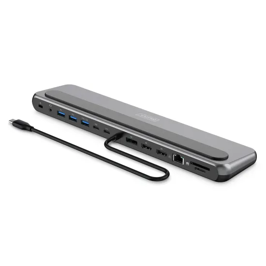 Digitus HUB 12 in 1, 2x HDMI, 1x DP, 3x USB 3.2, 1x USB Type-C, 1x USB Type-C PD, 1x RJ45 Gigabit Ethernet, 2x card reader, 1x 3