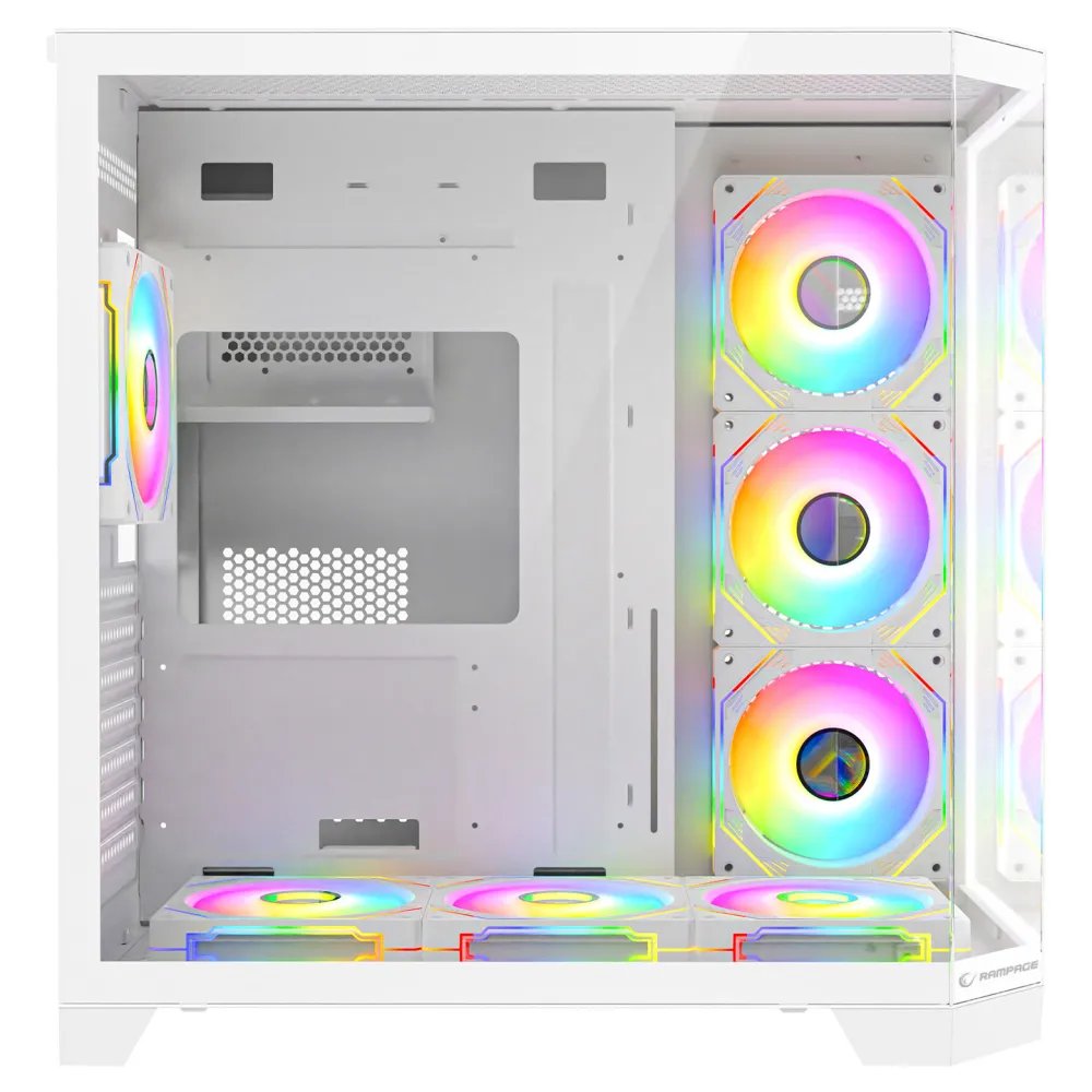 Rampage CASE MEGA V1 7x120mm ARGB 850W 80+ Bronze White