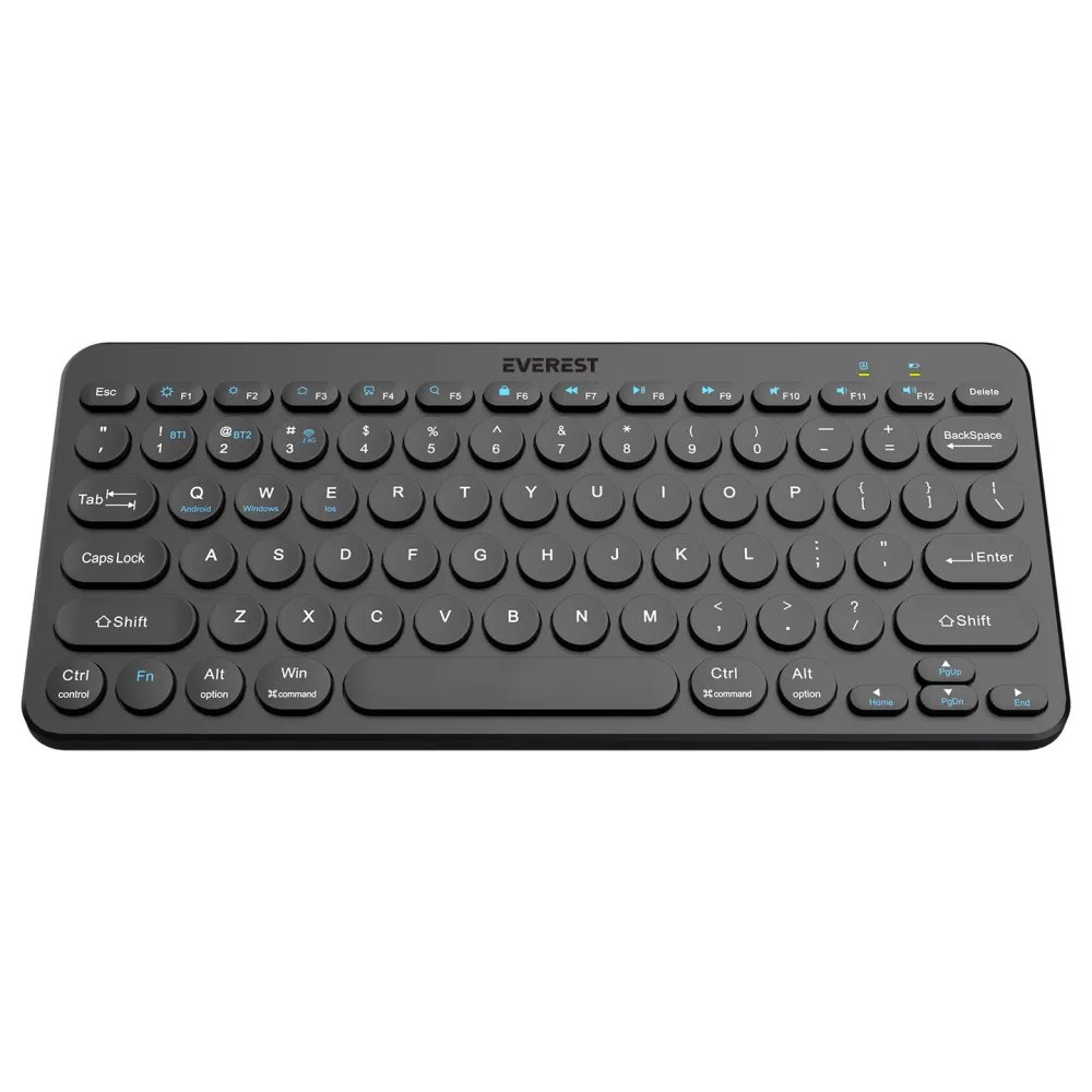 Everest Tastatura KB-BT16 Black 2.4G+BT1+BT2 US Layout