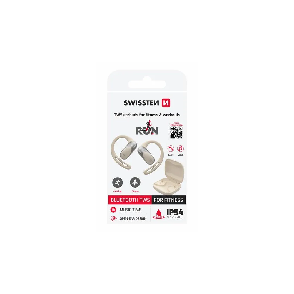 Swissten Slušalice Bluethooth TWS Running Open Ear - Beige