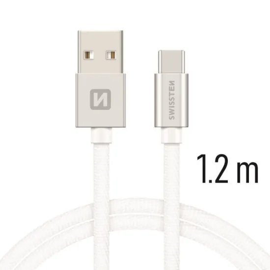 Swissten Data kabl Textile USB / USB-C 1.2m Silver