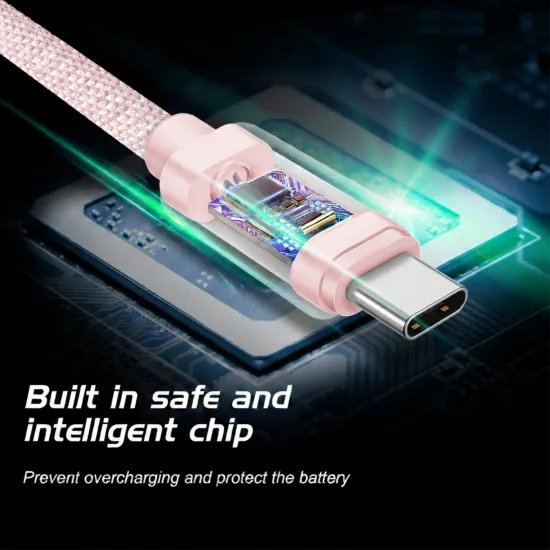 Swissten Data kabl Textile USB / USB-C 1.2m Rose/Gold