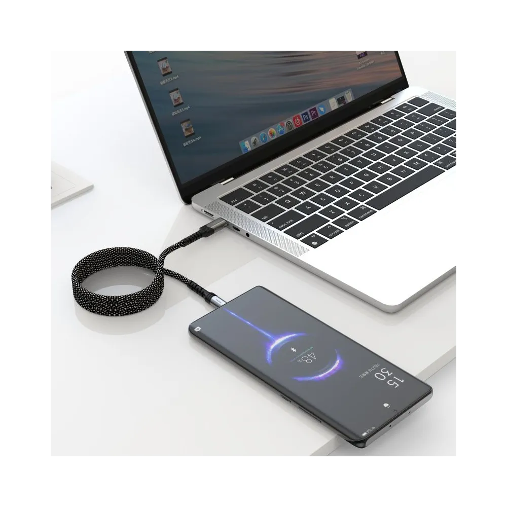 Swissten Data kabl Magnetic Self-Winding USB-C To USB-C - 1m