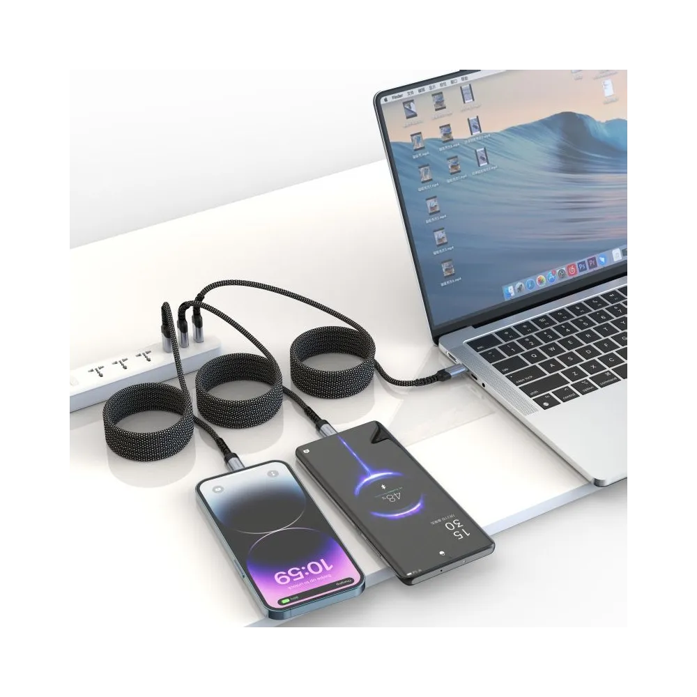 Swissten Data kabl Magnetic Self-Winding USB-C To USB-C - 1m
