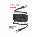 Swissten Data kabl Magnetic Self-Winding USB-C To USB-C - 1m