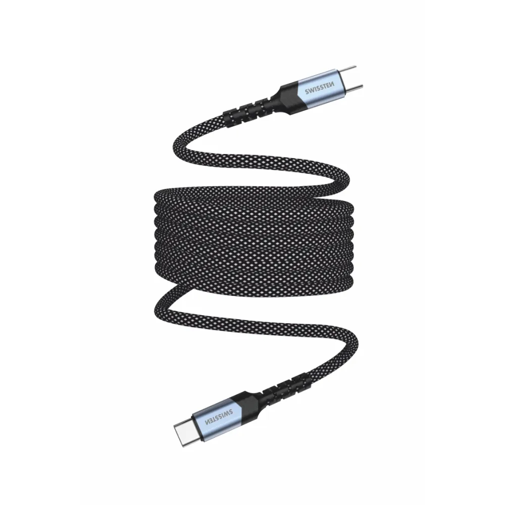 Swissten Data kabl Magnetic Self-Winding USB-C To USB-C - 1m