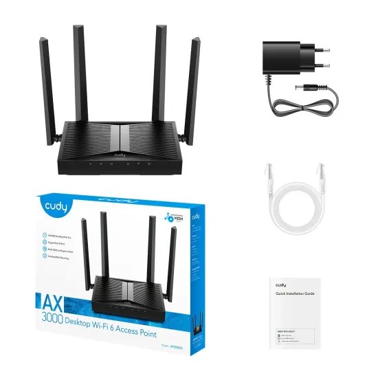 CUDY Access Point AP3000D, AX3000 (WiFi 6), dual-band, do 3.0Gbps, 1x GbE, desktop