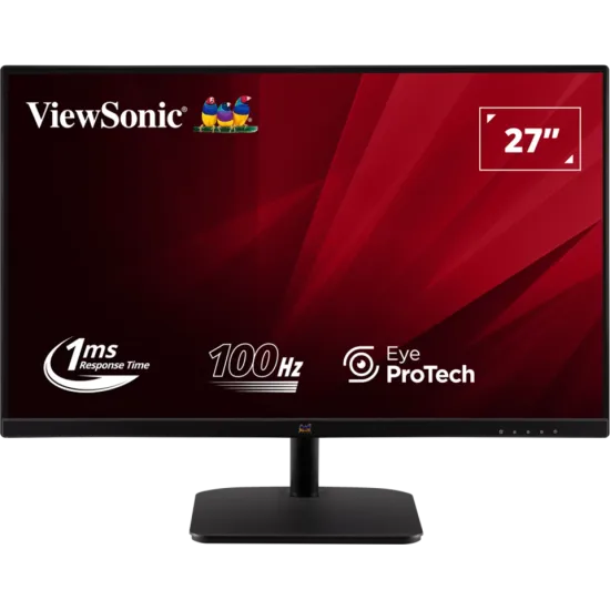 ViewSonic Monitor 27 VA2732-H-2, 1920×1080 (FHD), IPS panel, 100Hz, 1 ms (MPRT), 1000:1, 250 cd/m², Adaptive Sync/VRR, HDMI + VG