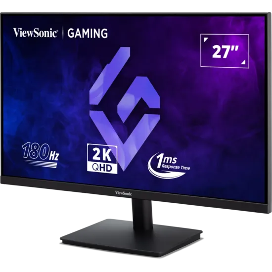 ViewSonic Monitor 27 VX27G1-2K, 2560×1440 (2K QHD), IPS panel, 180Hz, 1 ms (MPRT), 1000:1, 300 cd/m², Adaptive Sync (FreeSync /