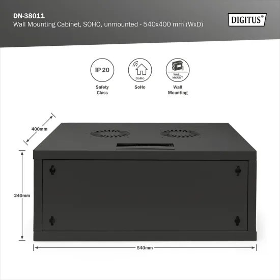 Digitus 4U network rack, 19 , wall, 540x400