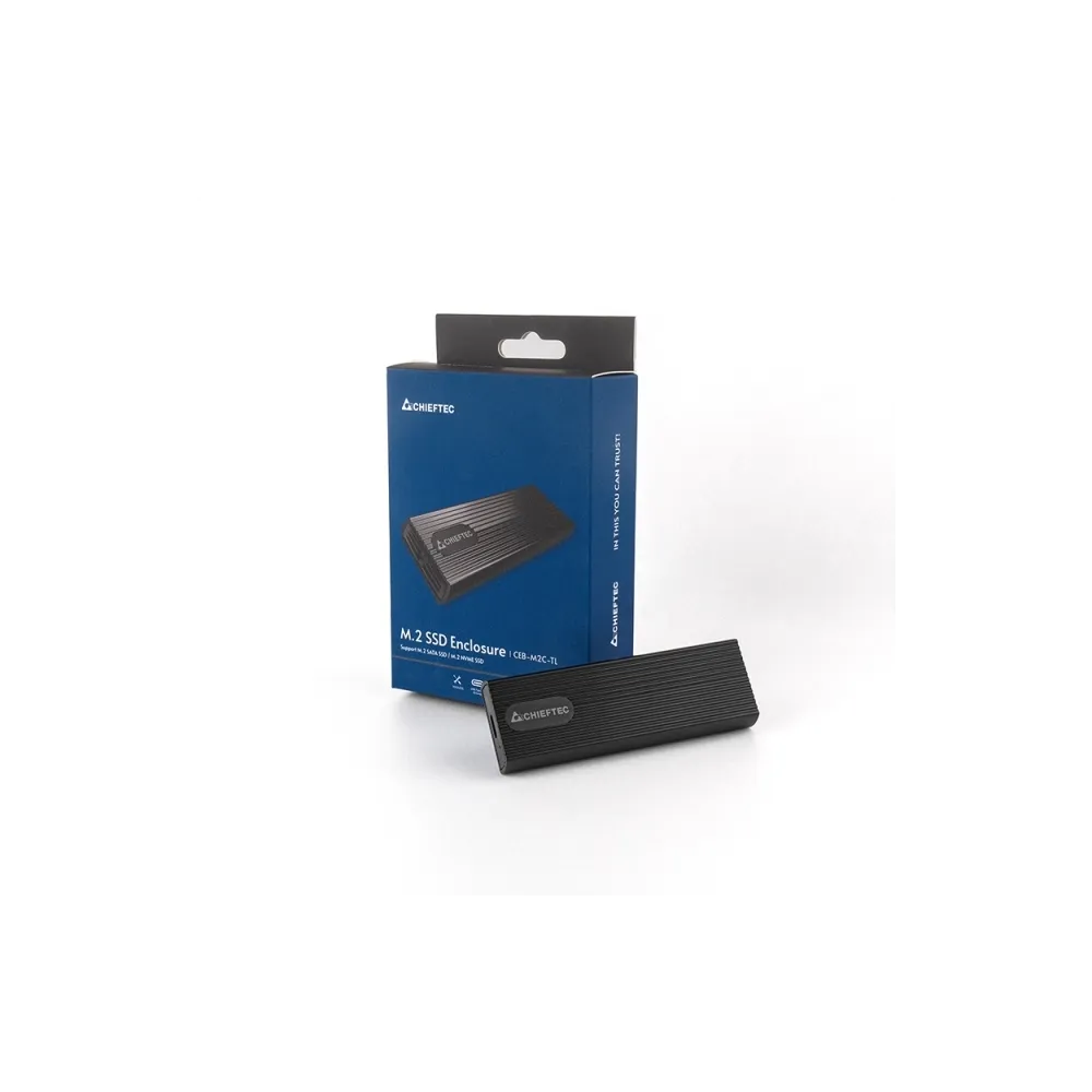 Chieftec Eksterno kuciste za m.2 SSD (NVME + SATA) USB 3.2 Type-C