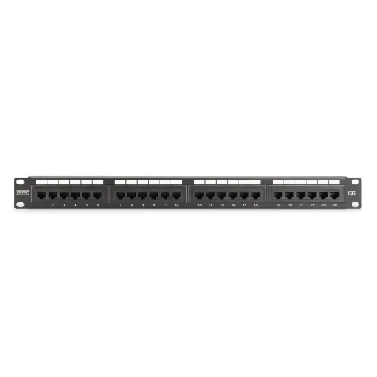 Digitus Patch panel puni, unshielded 24-port, 1U, rack mount, crni