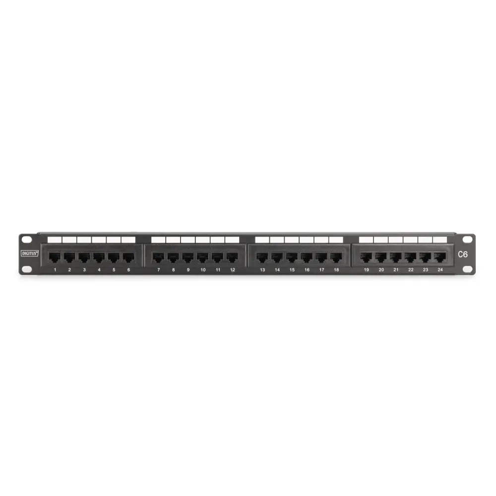 Digitus Patch panel puni, unshielded 24-port, 1U, rack mount, crni