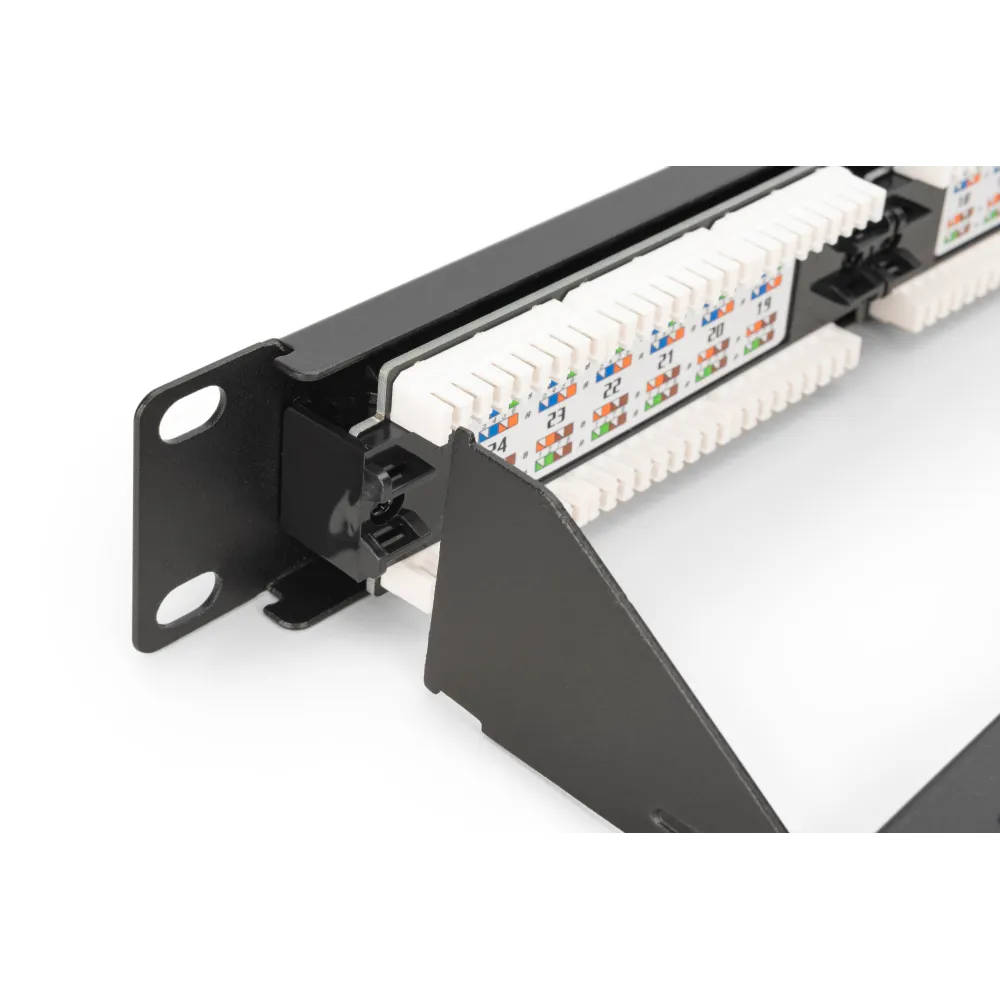 Digitus Patch panel puni, unshielded 24-port, 1U, rack mount, crni