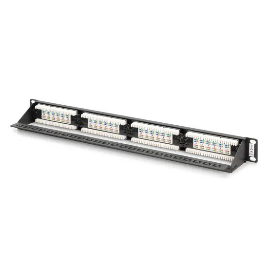 Digitus Patch panel puni, unshielded 24-port, 1U, rack mount, crni