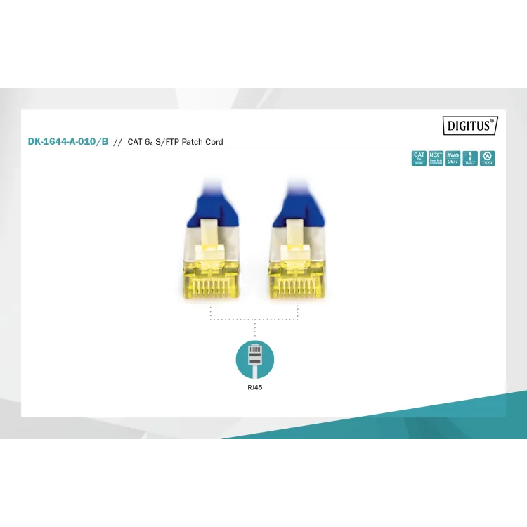 Digitus Kabl S-FTP patch CAT6A 1m plavi