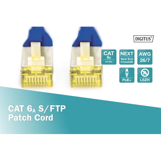 Digitus Kabl S-FTP patch CAT6A 1m plavi