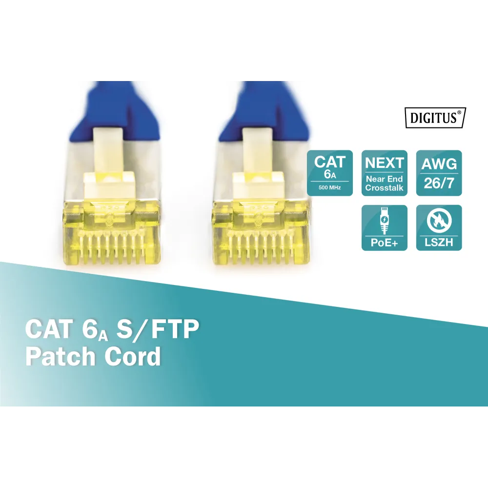 Digitus Kabl S-FTP patch CAT6A 1m plavi
