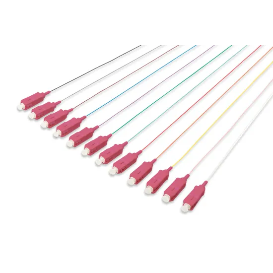 Digitus FO pigtail set, 12pcs, multimode, simplex, 2m, OM4, SC