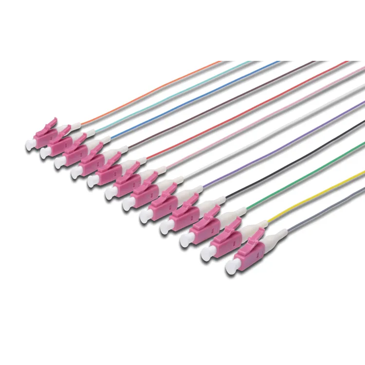 Digitus FO pigtail set, 12pcs, multimode, simplex, 2m, OM4, LC