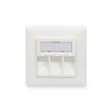 Digitus Wallplate for Keystone Modules, 3x RJ45 dust cover, 80/80 + central plate