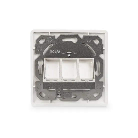 Digitus Wallplate for Keystone Modules, 3x RJ45 dust cover, 80/80 + central plate