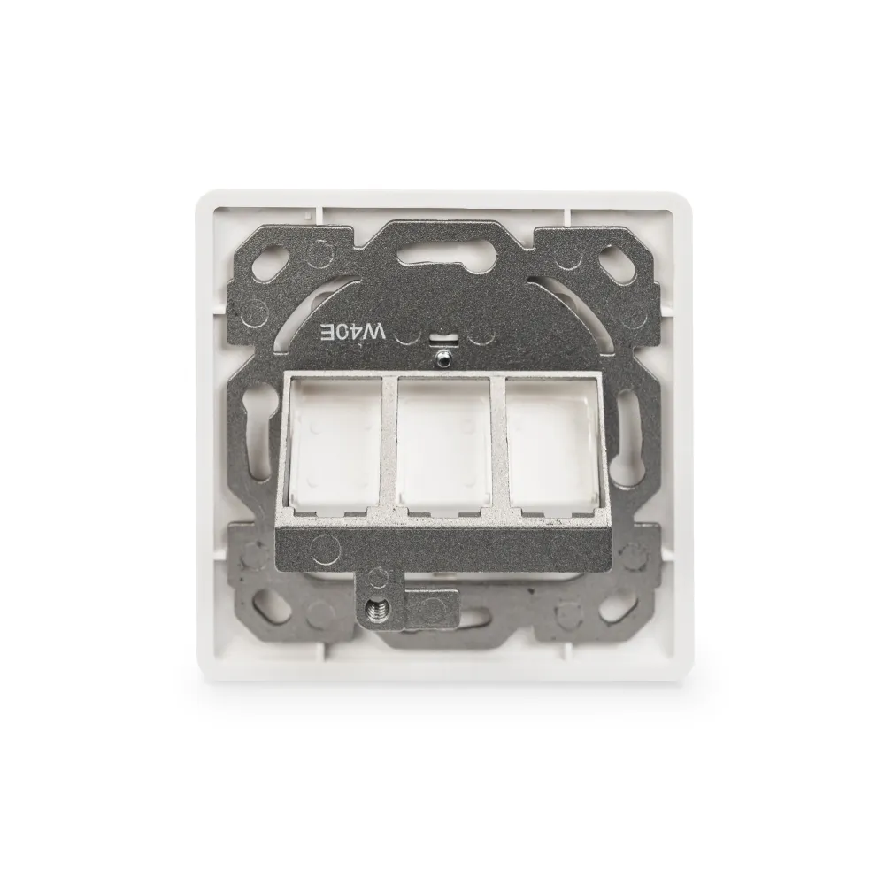 Digitus Wallplate for Keystone Modules, 3x RJ45 dust cover, 80/80 + central plate