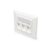 Digitus Wallplate for Keystone Modules, 3x RJ45 dust cover, 80/80 + central plate