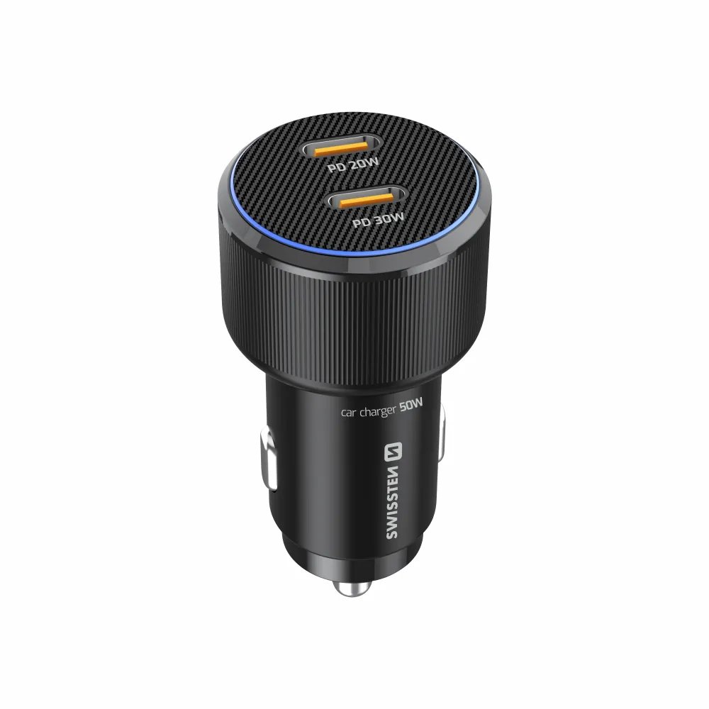 Swissten Adapter 2x USB-C PD, 50W BLACK