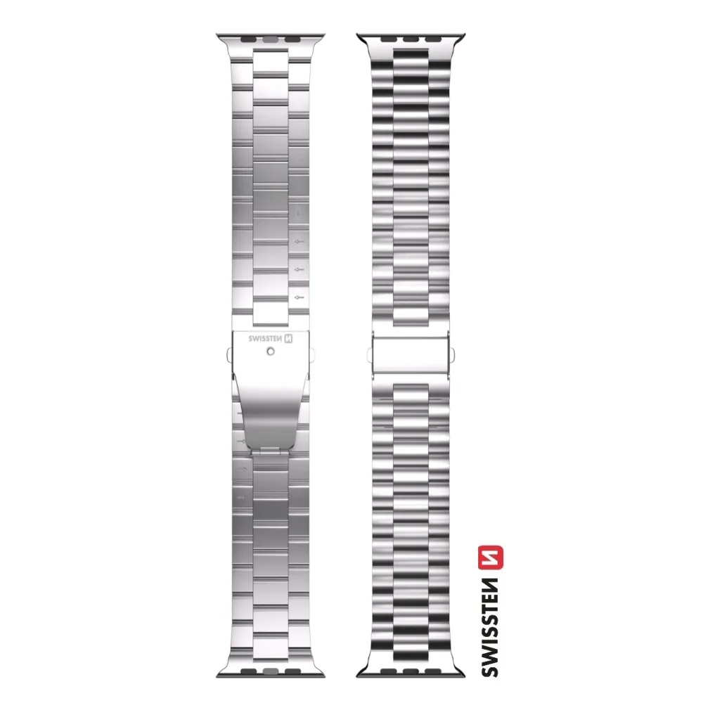 Swissten Metal band for Apple watch, silver (42, 44, 45, 49) mm