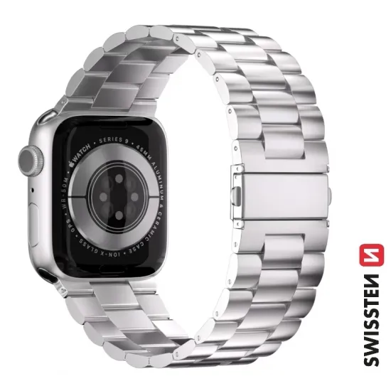 Swissten Metal band for Apple watch, silver (42, 44, 45, 49) mm