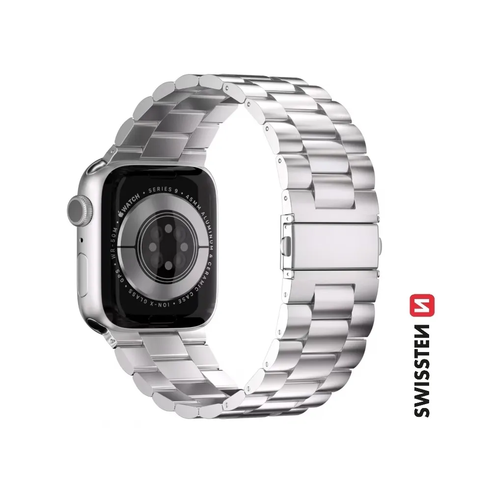 Swissten Metal band for Apple watch, silver (42, 44, 45, 49) mm