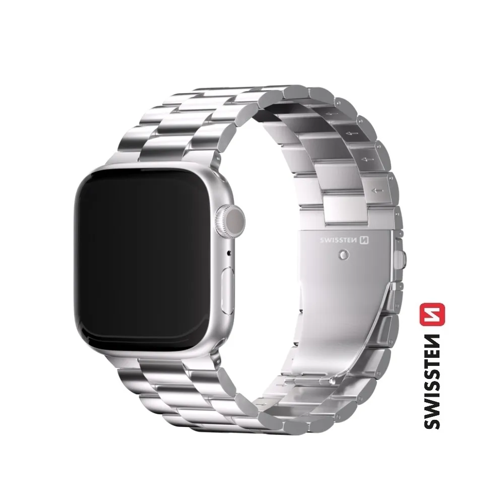 Swissten Metal band for Apple watch, silver (42, 44, 45, 49) mm
