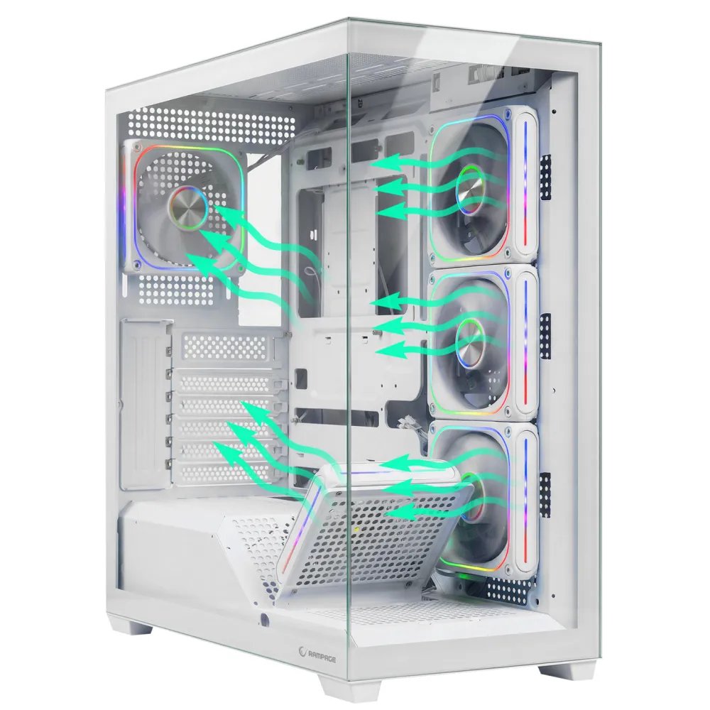 Rampage CASE SYLON 8x120 ARGB 850W 80+ Bronze White