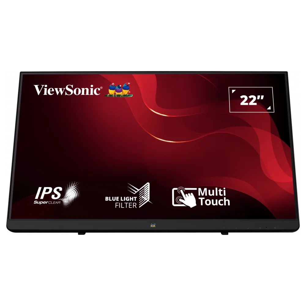 ViewSonic Monitor 22 TD2230, 1920×1080 (FHD), IPS panel, 60Hz, 14 ms, 1000:1, 250 cd/m², touch ekran, HDMI + VGA + DisplayPort,