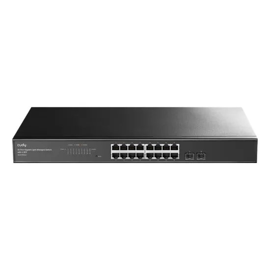 CUDY Switch GS1016ES2, 16x 10/100/1000Mbps RJ45 ports + 2x 1.25G SFP, Managed, SNMP, Metal, Rackmount