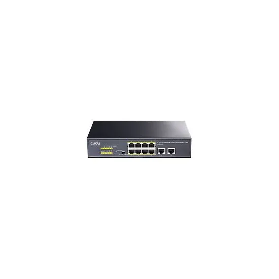 CUDY Switch FS1010P, 8x 10/100/1000Mbps RJ45 ports + 2x Uplink FE, 120W PoE, Metal