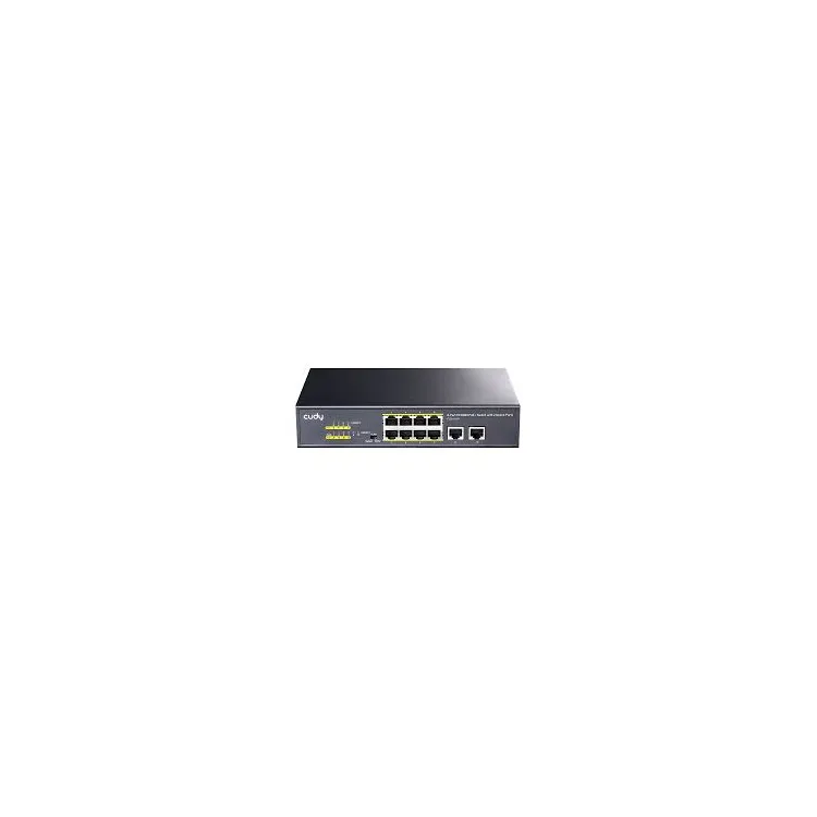 CUDY Switch FS1010P, 8x 10/100/1000Mbps RJ45 ports + 2x Uplink FE, 120W PoE, Metal